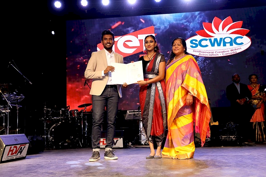Community/Media/ Human Rights for her Outstanding and  Distinguished Services  for  Tamil Entertainment Television - TET- 2022 By National Ethnic Press and Media Council of Canada